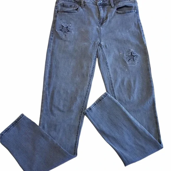 SEVEN STAR EMBELISHED STRAIGHT LEG JEANS SIZE 8 - Picture 1 of 4